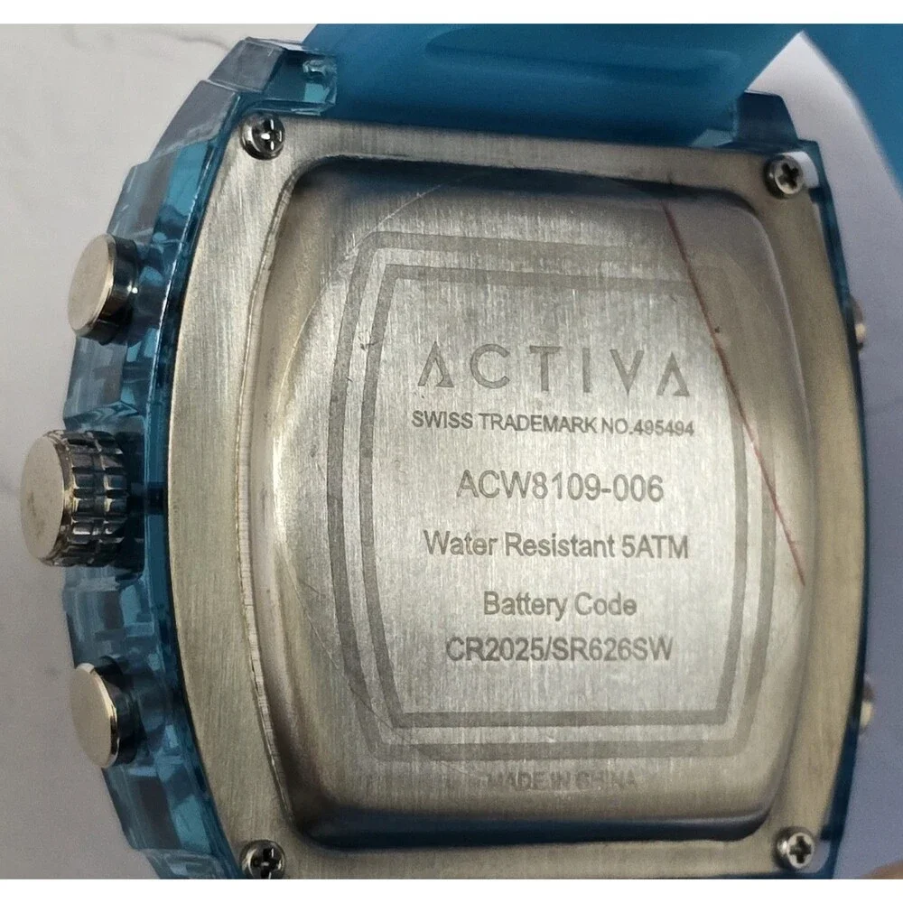 Activa X Invicta Digital Essentials Men's Watch 45mm Light Blue ACW8109-006 New